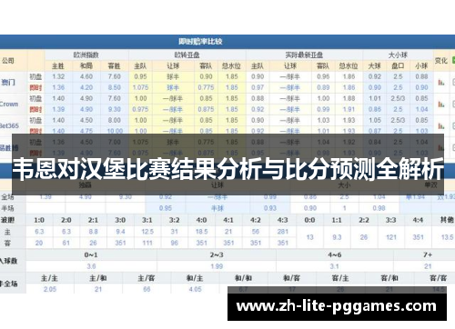 韦恩对汉堡比赛结果分析与比分预测全解析